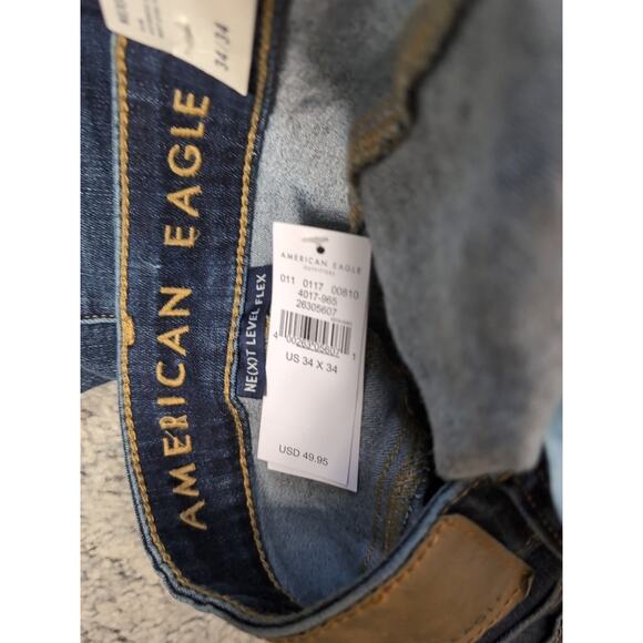 American Eagle Mens NE(X)T Level Flex Dark Indigo Jeans Size 34/34(531) - Picture 10 of 11
